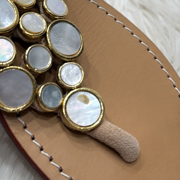 JOHNNY WAS Mother Of Pearls Wedge Sandals - Picture 4 of 12